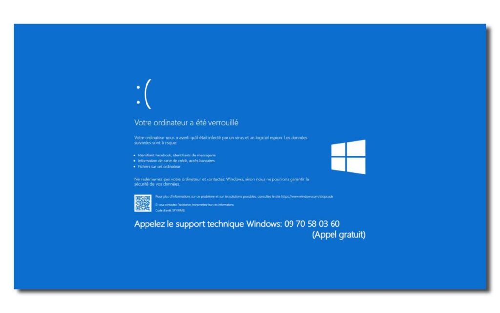 Arnaque à l’écran bloqué : Le Faux support Technique Windows !