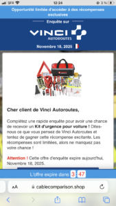 faux kit de sécurité “Vinci Autoroutes”
