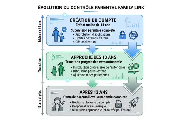 Gestion du compte enfant et limites de Family Link