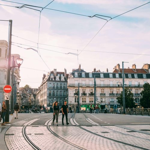 Vue d'une place à Lille